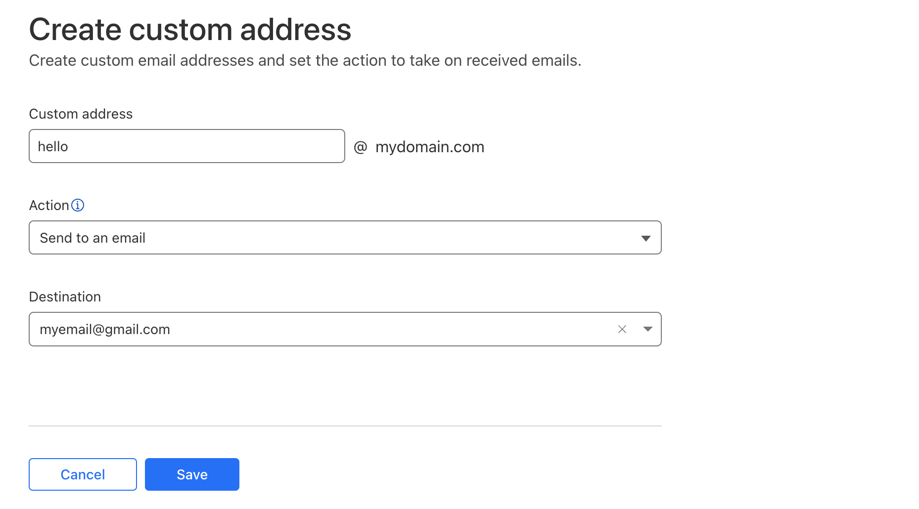 Cloudflare email routing rule